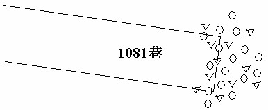 巷迎头矿井震波法探测地点示意图